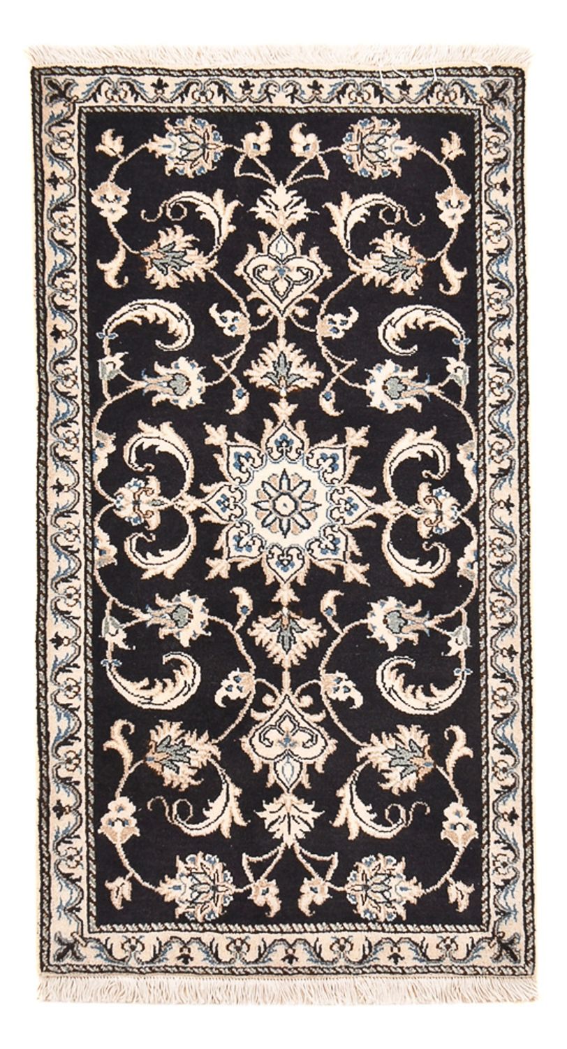 Tapis persan - Nain - 136 x 70 cm - bleu foncé
