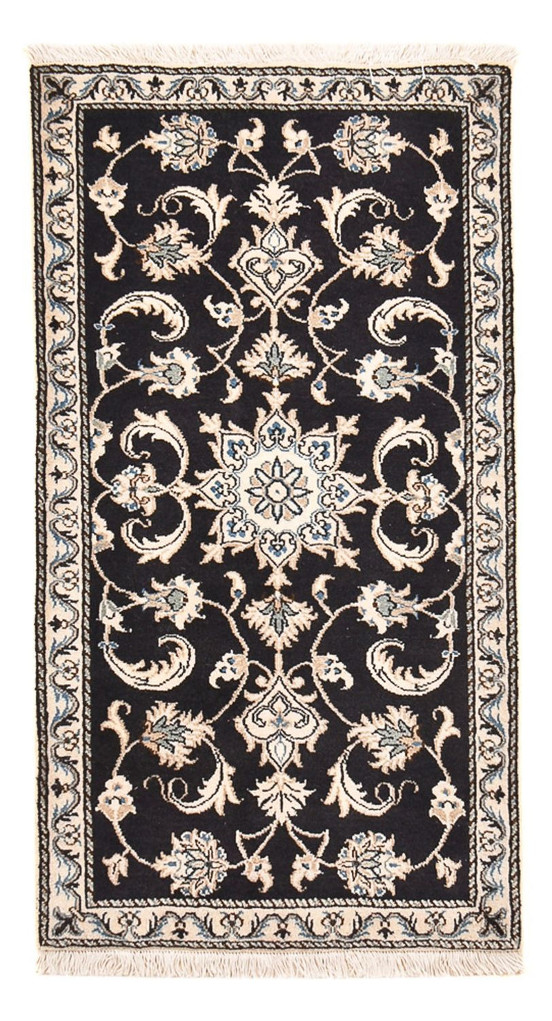 Tapis persan - Nain - 136 x 70 cm - bleu foncé