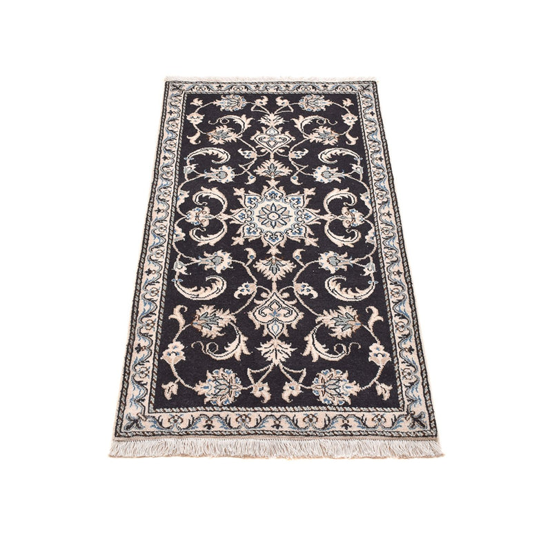Tapis persan - Nain - 136 x 70 cm - bleu foncé