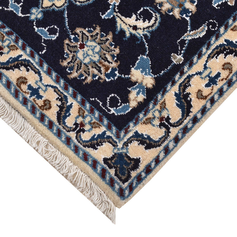 Tapis persan - Nain - 90 x 60 cm - bleu foncé