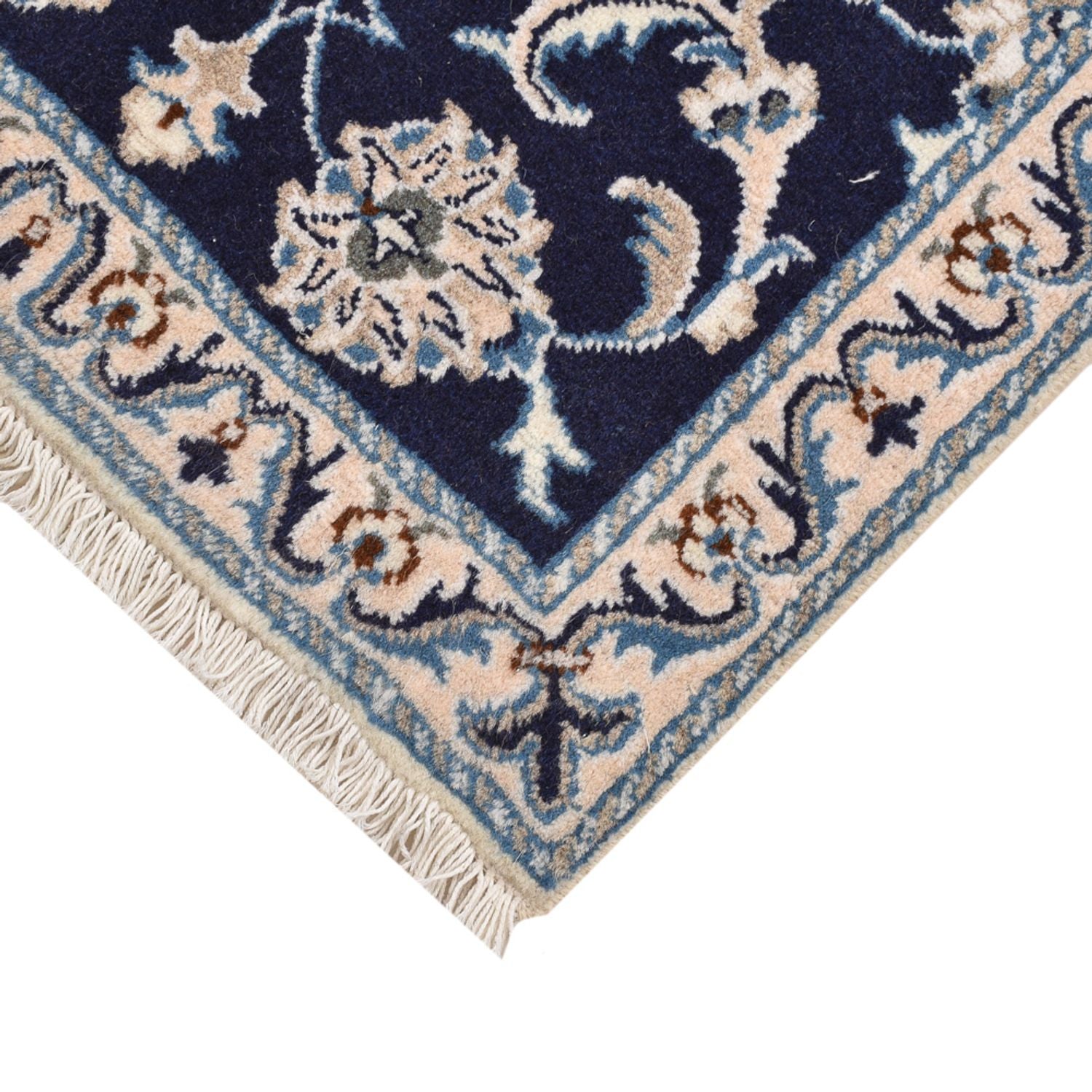 Tapis persan - Nain - 90 x 60 cm - bleu foncé