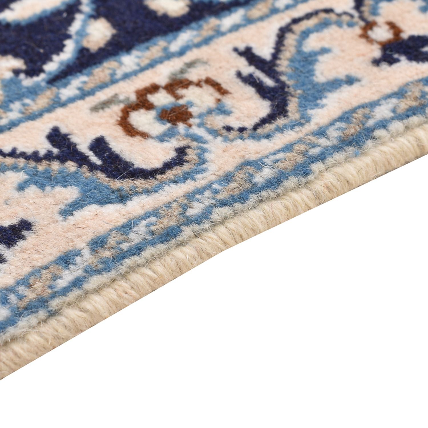 Tapis persan - Nain - 90 x 60 cm - bleu foncé