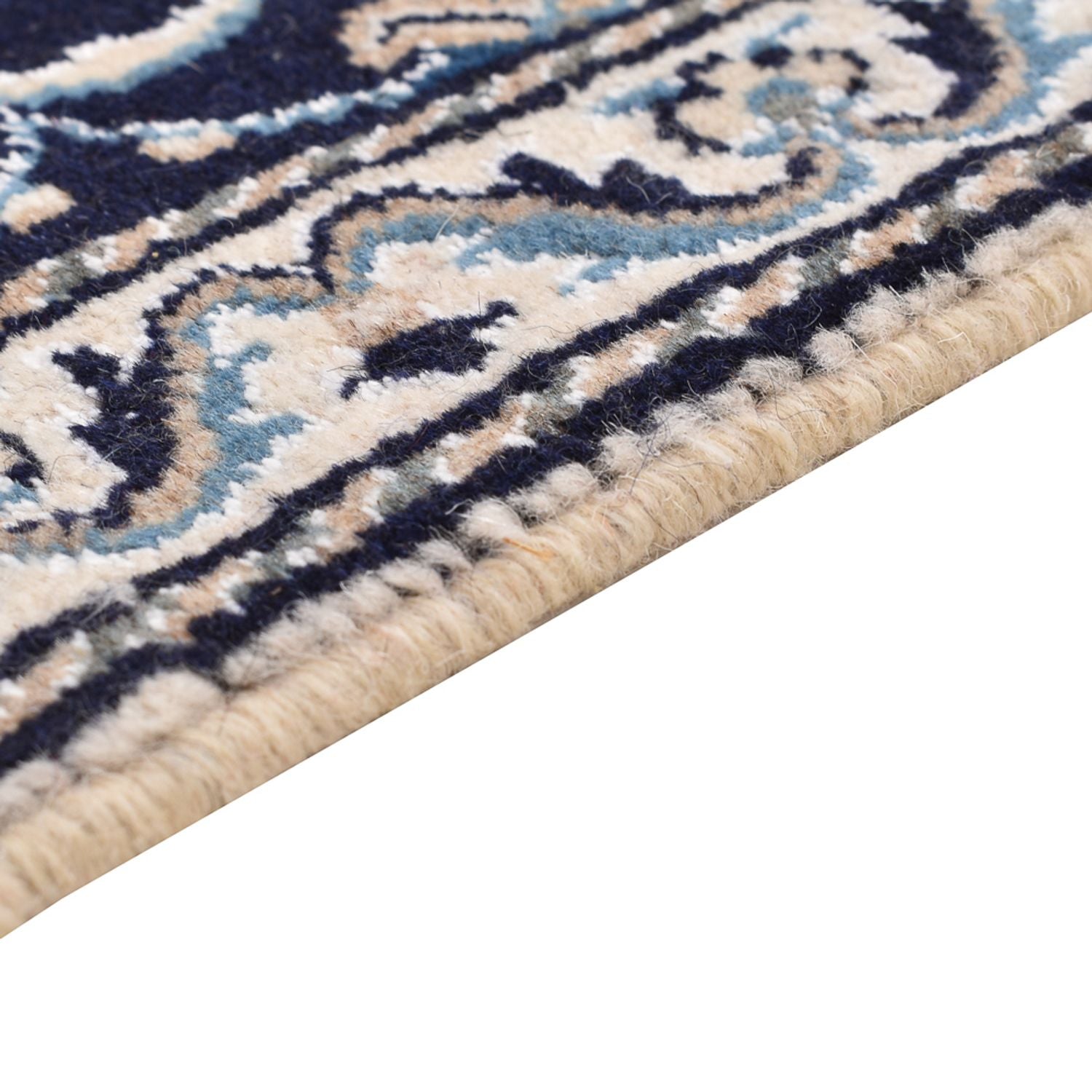 Tapis persan - Nain - 90 x 57 cm - bleu foncé
