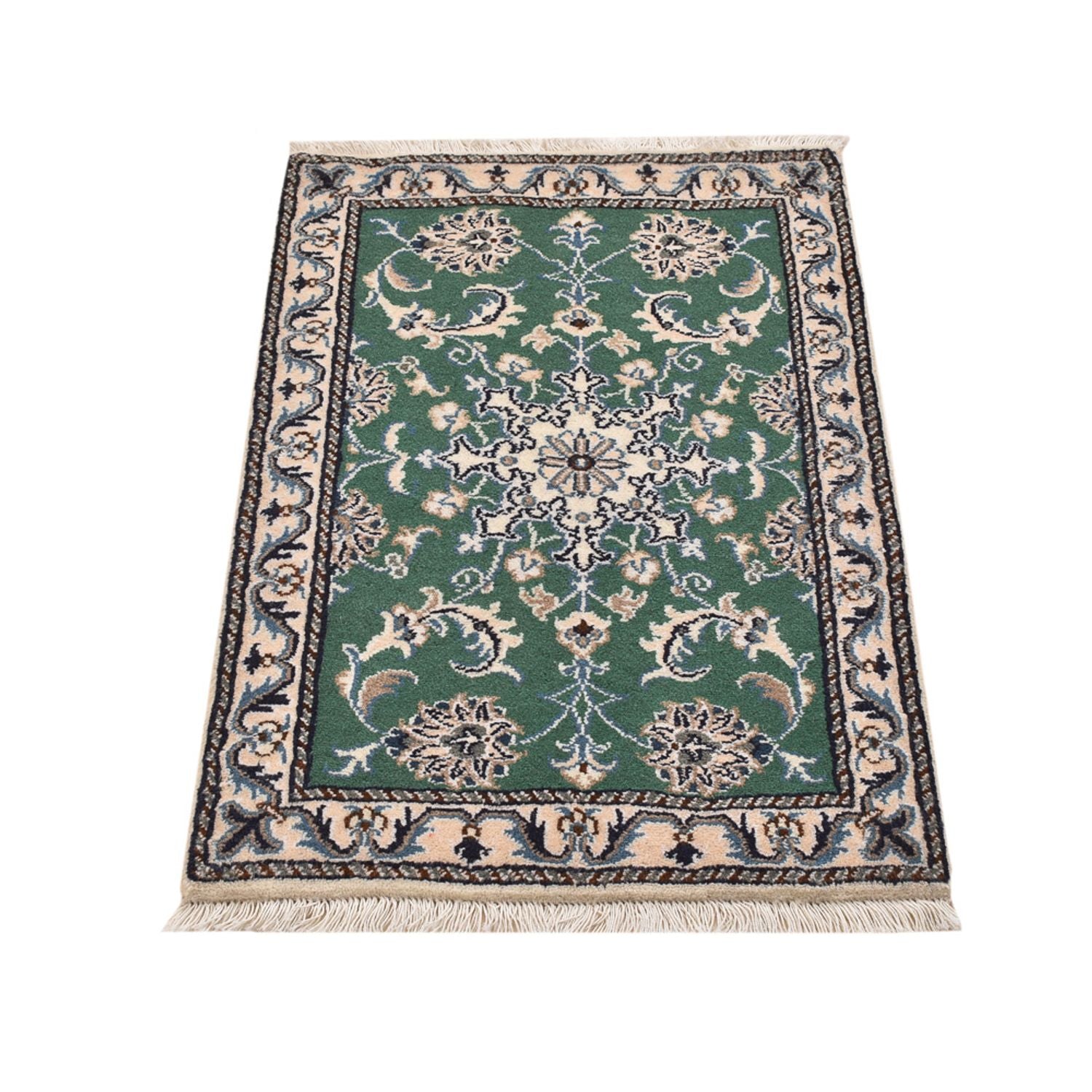 Tapis persan - Nain - 90 x 57 cm - vert