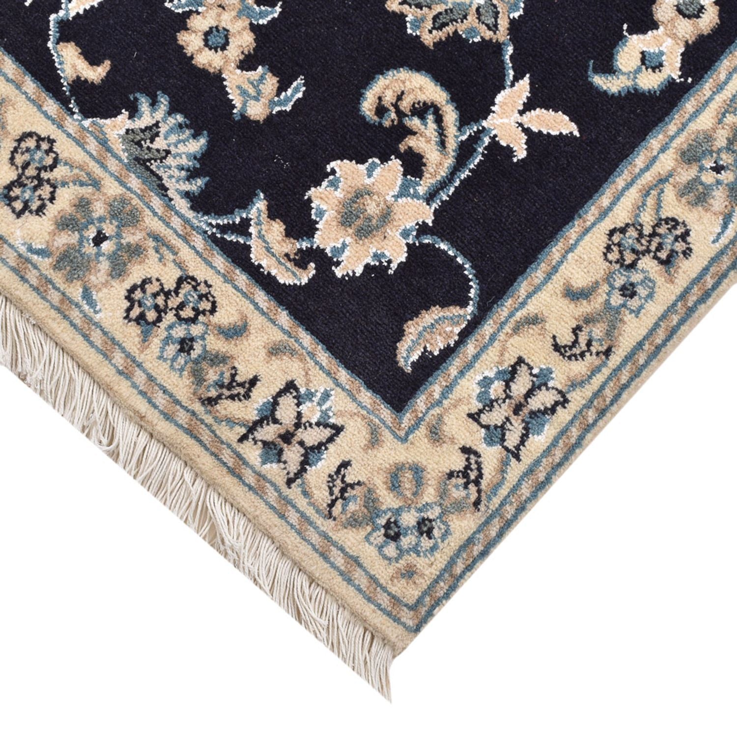 Tapis persan - Nain carré  - 103 x 96 cm - bleu foncé