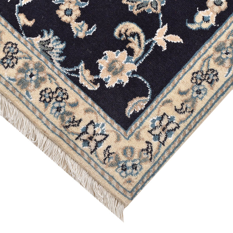 Tapis persan - Nain carré  - 103 x 96 cm - bleu foncé