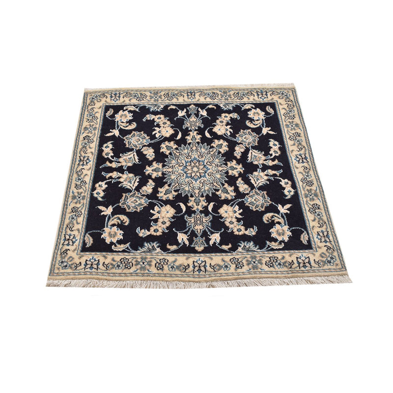 Tapis persan - Nain carré  - 103 x 96 cm - bleu foncé