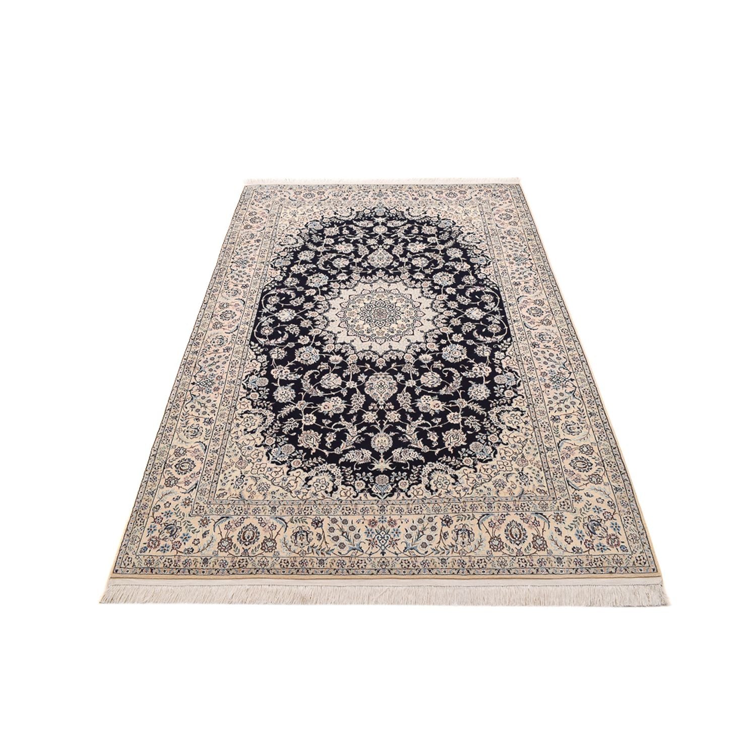 Tapis persan - Nain - Premium - 240 x 161 cm - bleu foncé