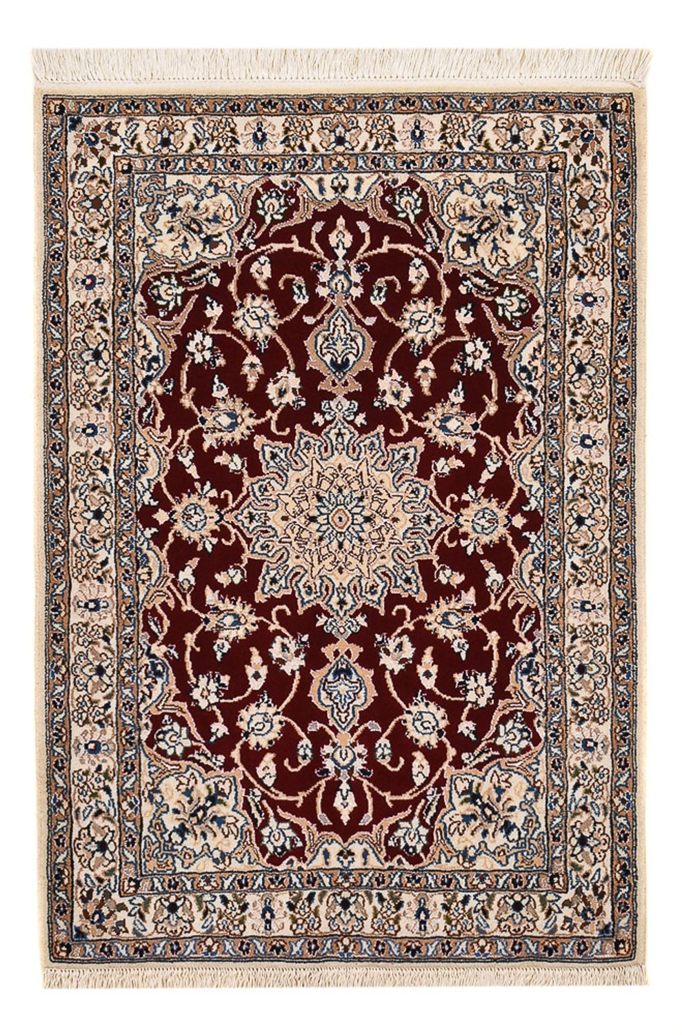 Tapis persan - Nain - Royal - 94 x 63 cm - rouge foncé