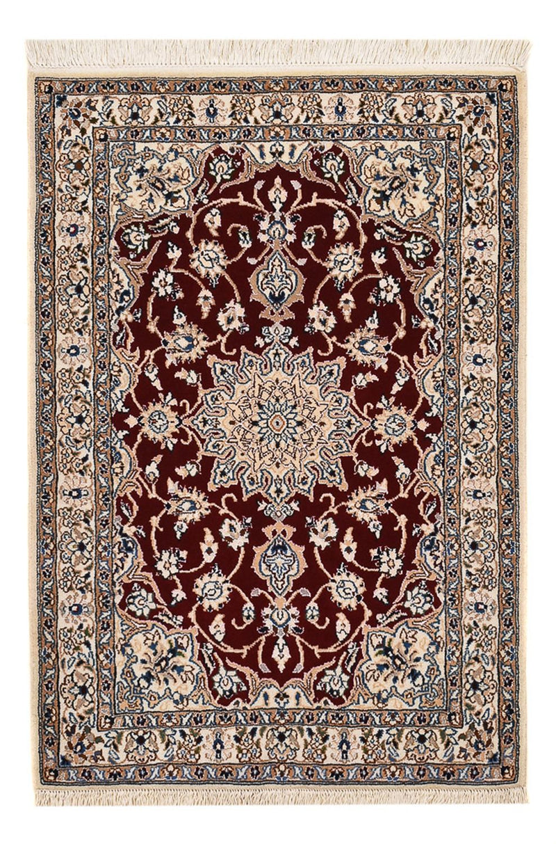 Tapis persan - Nain - Royal - 94 x 63 cm - rouge foncé
