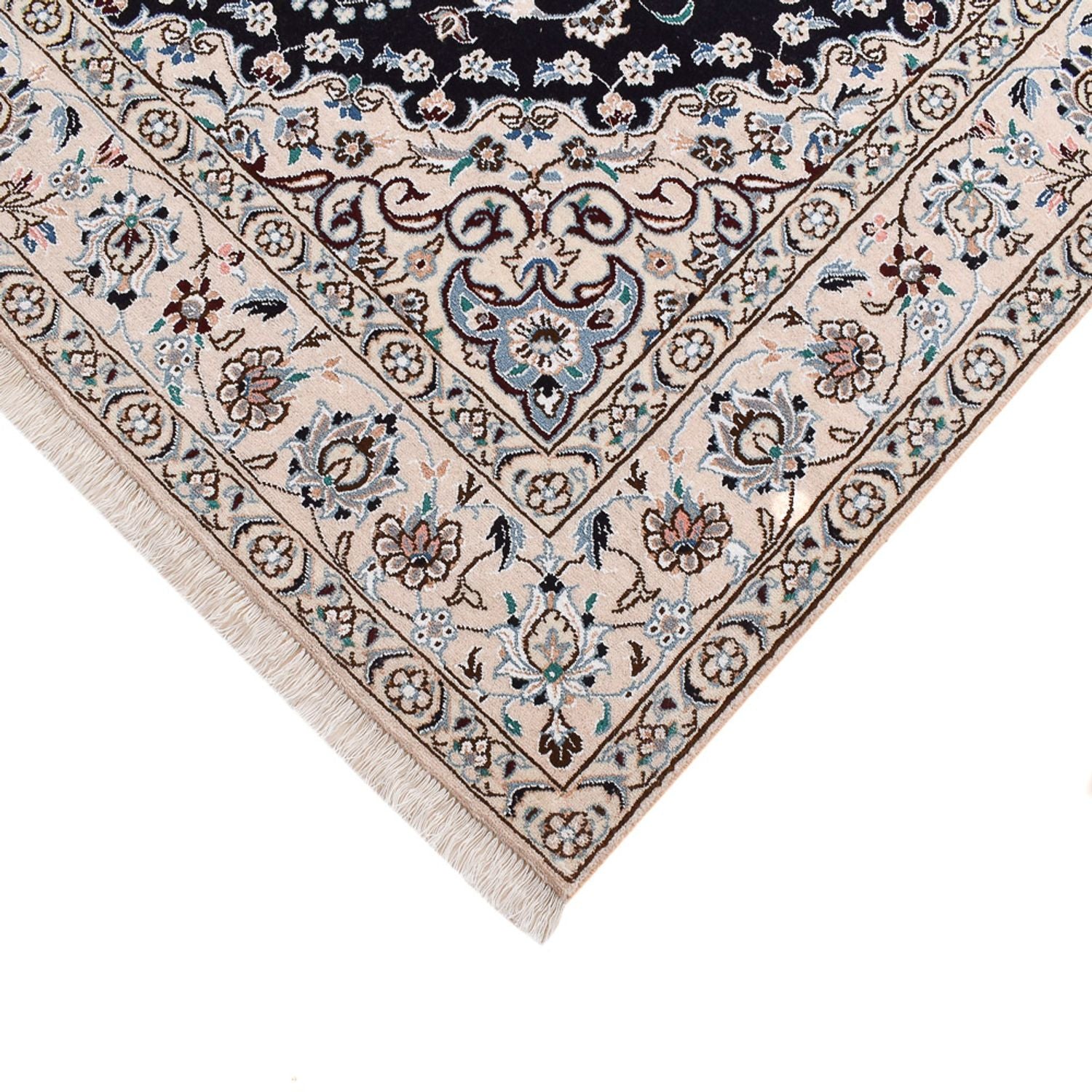 Tapis persan - Nain - Royal - 250 x 153 cm - bleu foncé