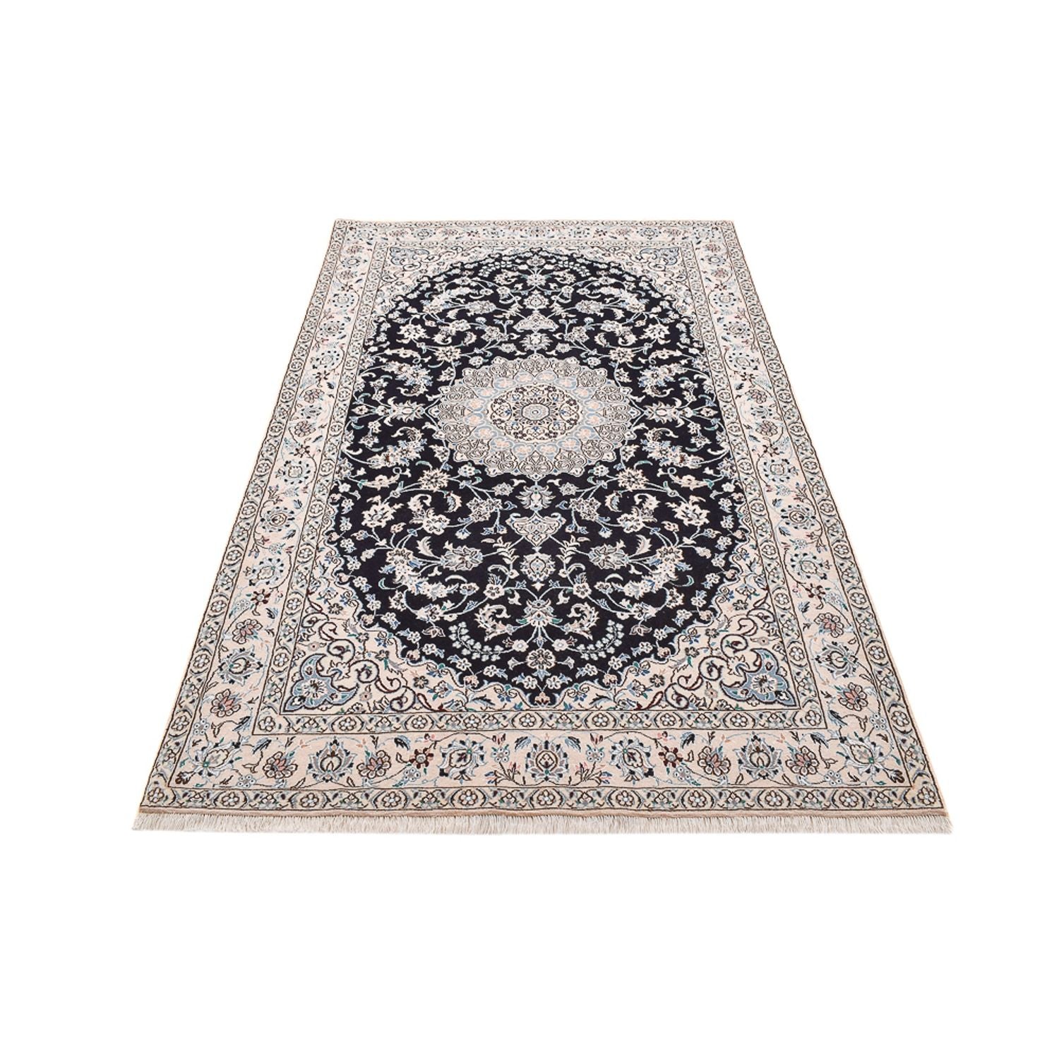 Tapis persan - Nain - Royal - 250 x 153 cm - bleu foncé