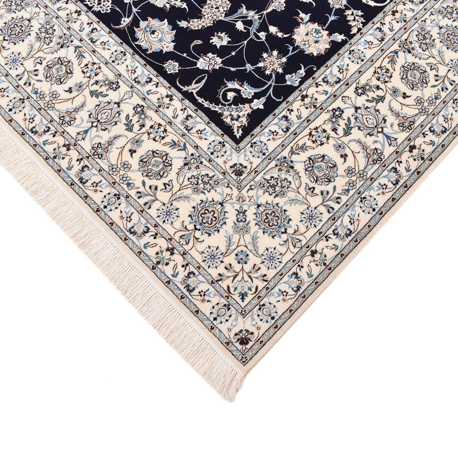 Tapis persan - Nain - Premium - 310 x 210 cm - bleu foncé