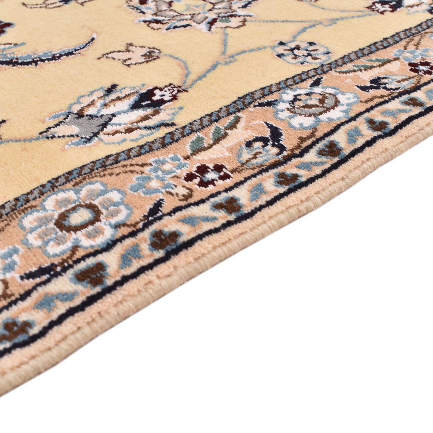 Tapis de couloir Tapis persan - Nain - Royal - 269 x 88 cm - beige clair
