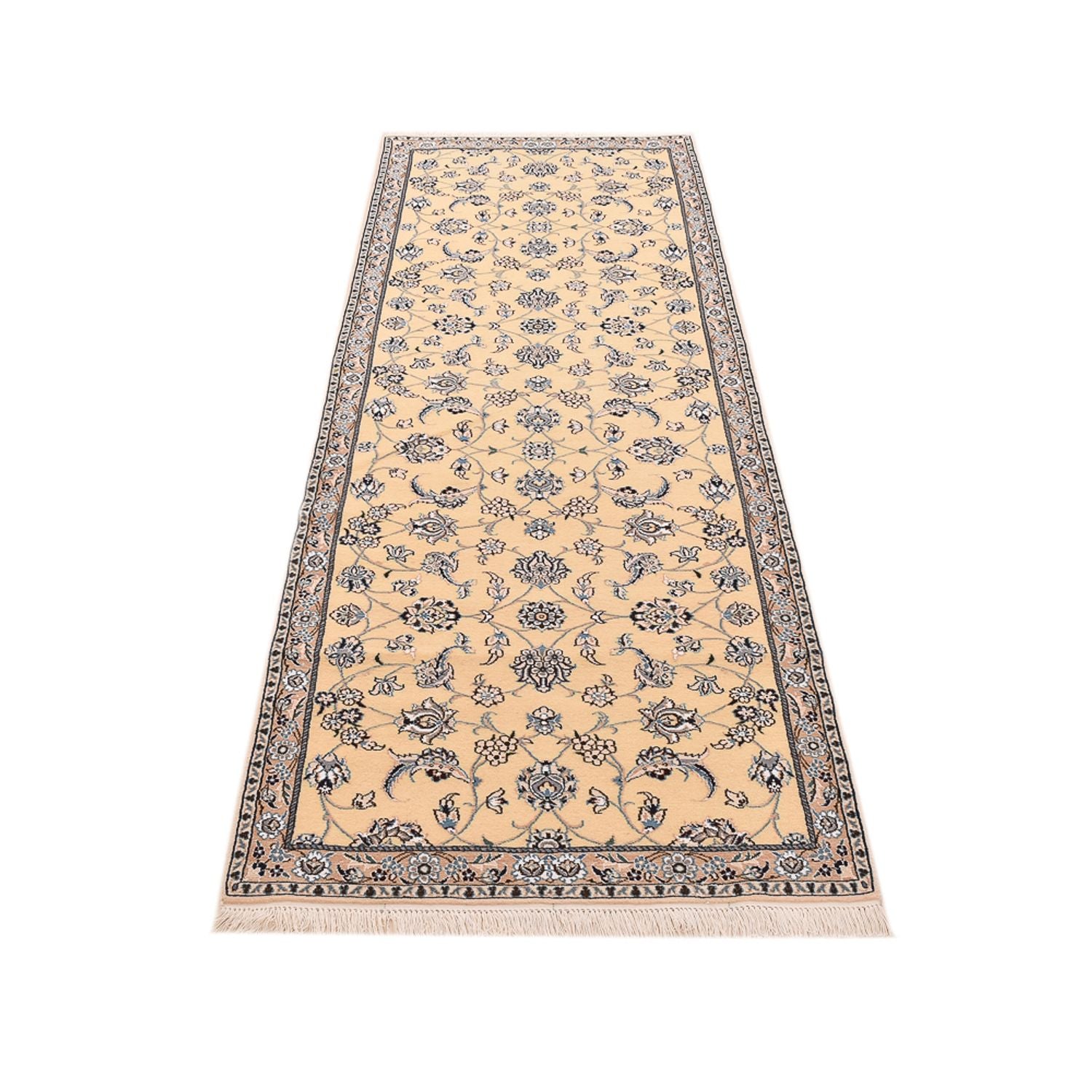 Tapis de couloir Tapis persan - Nain - Royal - 269 x 88 cm - beige clair