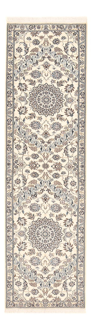 Tapis de couloir Tapis persan - Nain - Royal - 303 x 86 cm - blanc