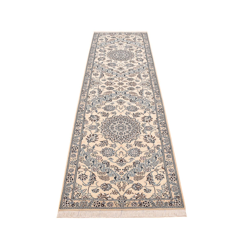 Tapis de couloir Tapis persan - Nain - Royal - 303 x 86 cm - blanc