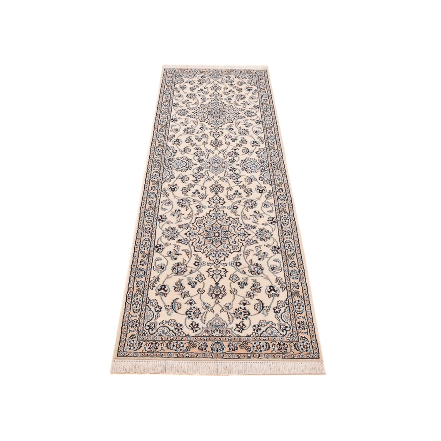 Tapis de couloir Tapis persan - Nain - Royal - 225 x 70 cm - blanc