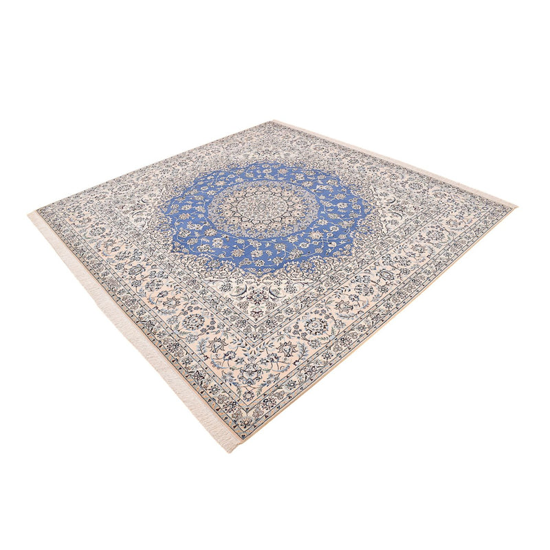 Tapis persan - Nain - Premium carré  - 246 x 253 cm - bleu