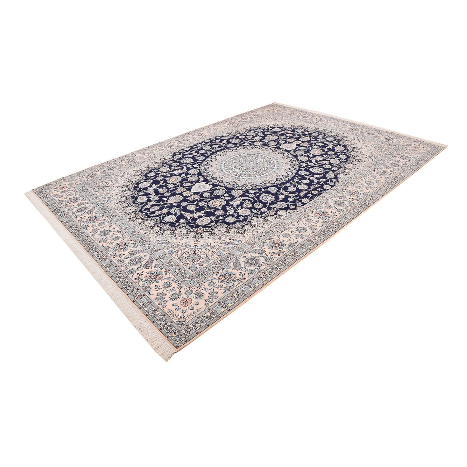 Tapis persan - Nain - Premium - 358 x 259 cm - bleu foncé
