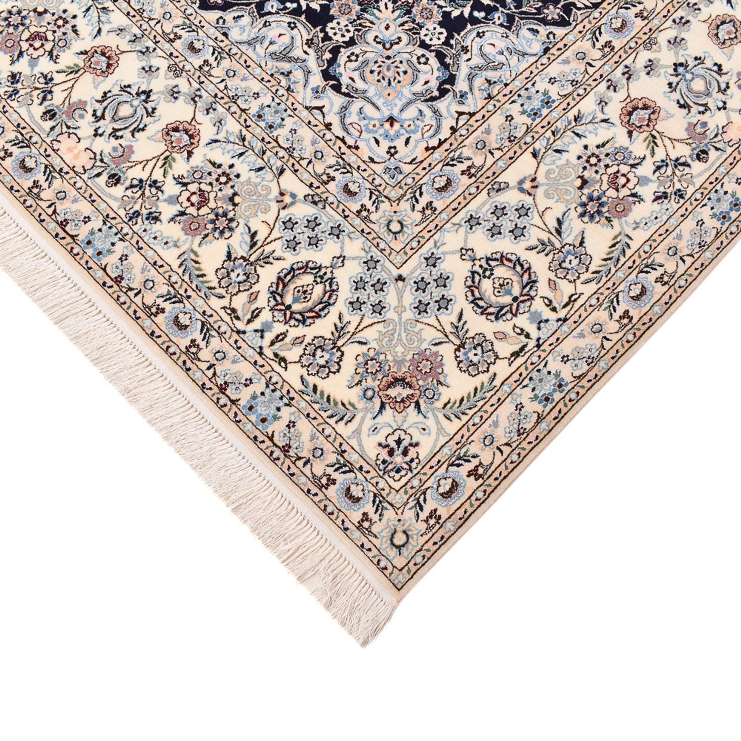 Tapis persan - Nain - Premium - 313 x 213 cm - bleu foncé