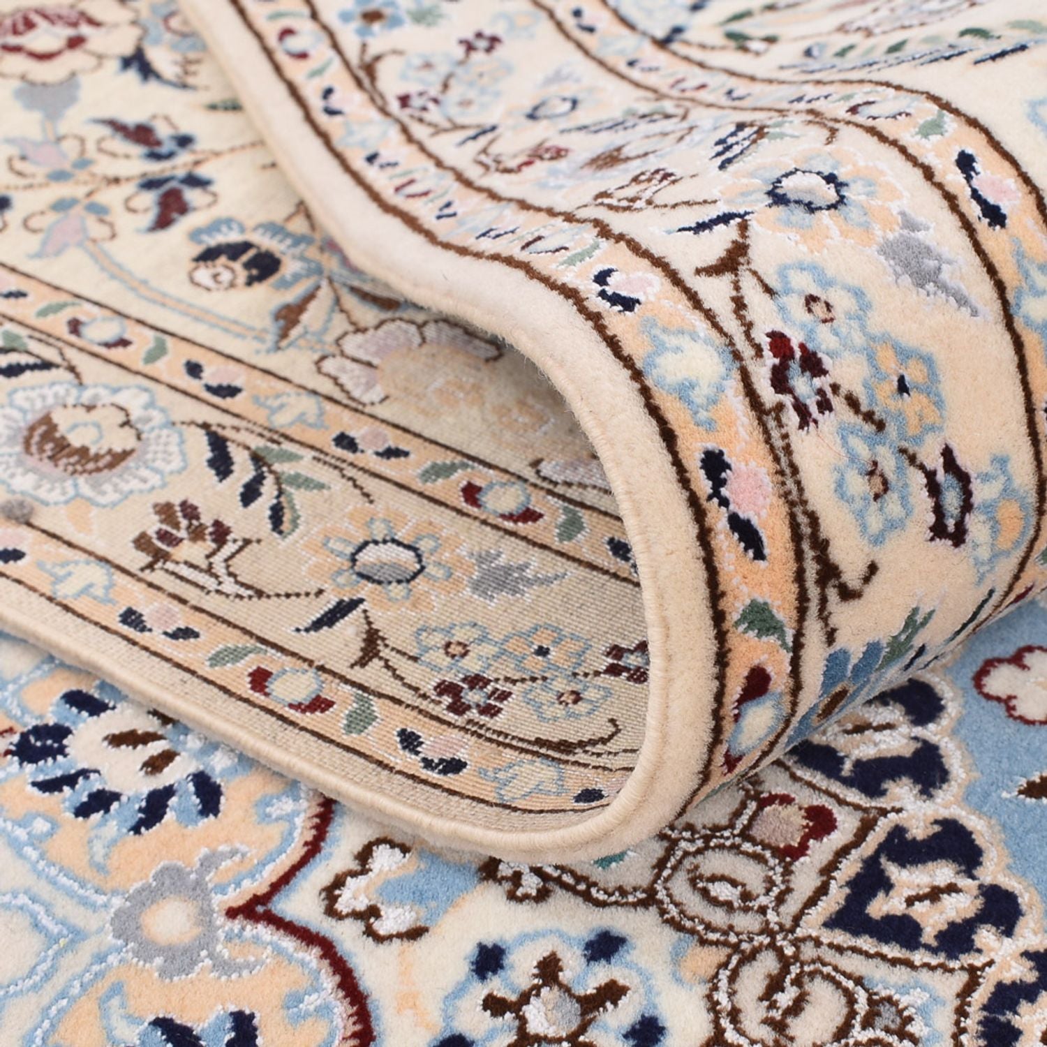 Tapis persan - Nain - Premium - 313 x 213 cm - bleu foncé