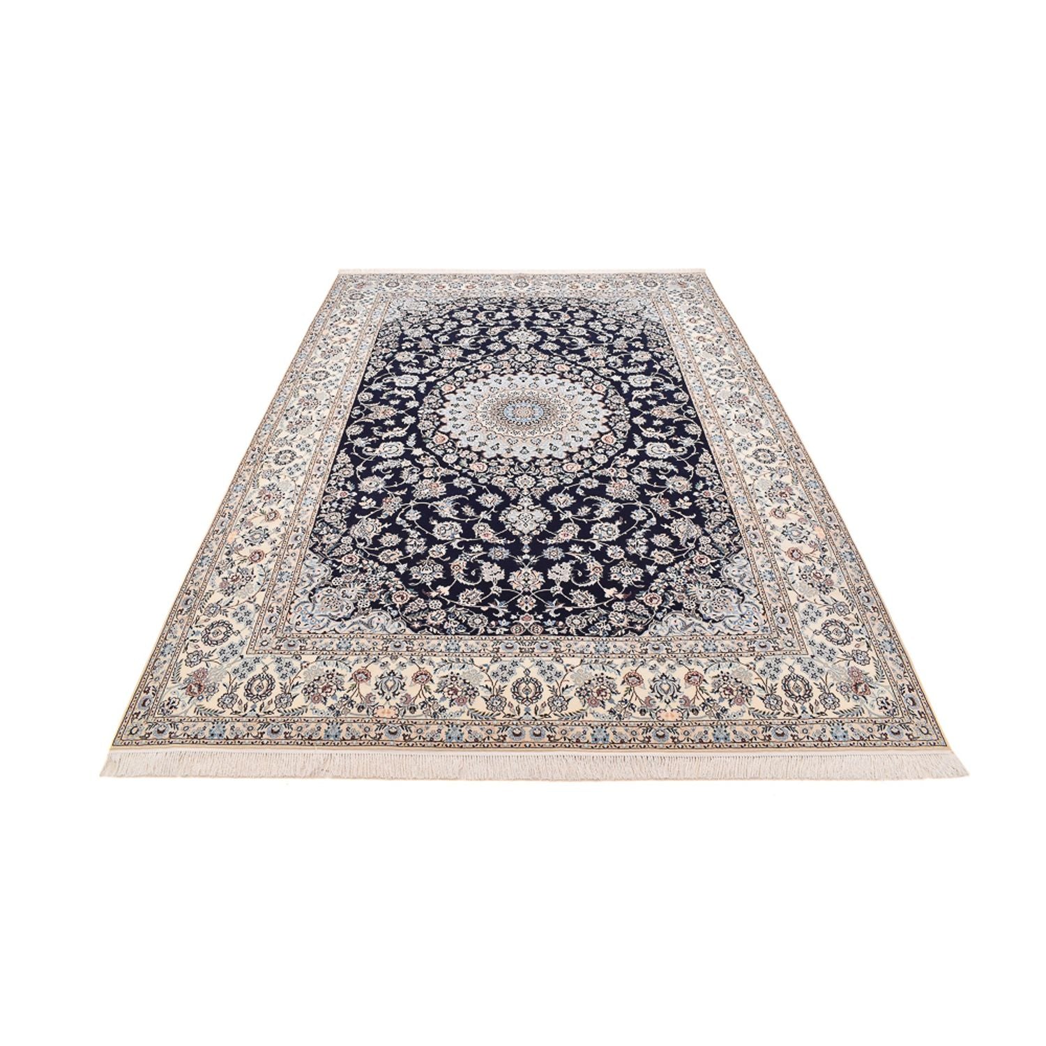 Tapis persan - Nain - Premium - 313 x 213 cm - bleu foncé