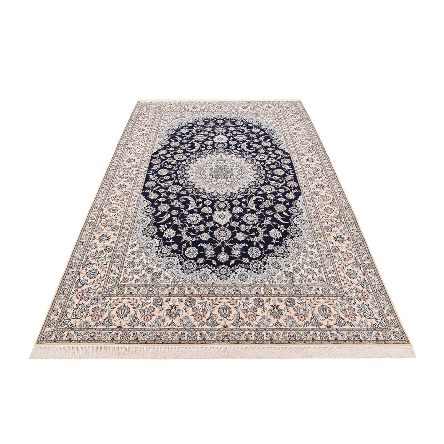 Tapis persan - Nain - Premium - 306 x 210 cm - bleu foncé