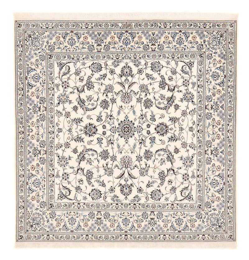 Tapis persan - Nain - Premium carré  - 212 x 212 cm - blanc