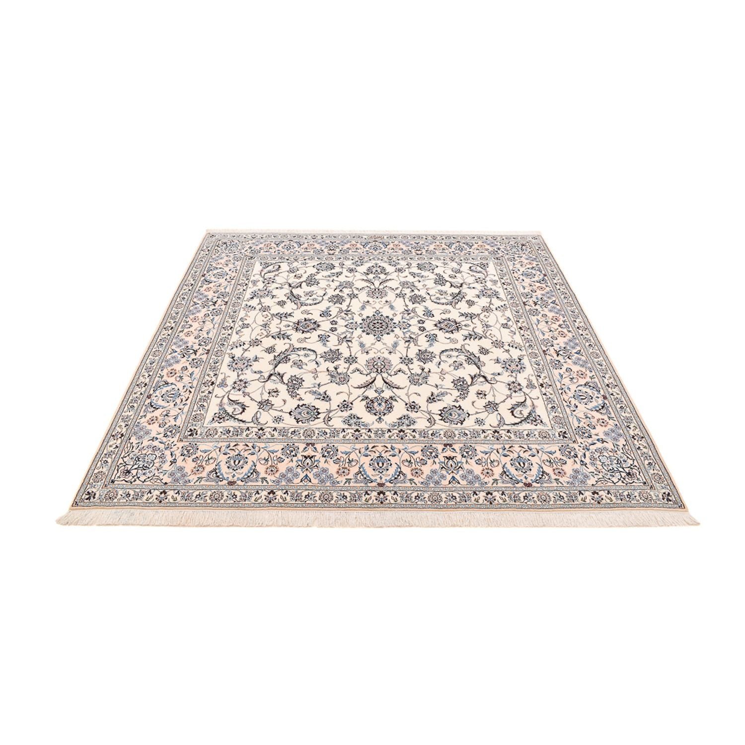 Tapis persan - Nain - Premium carré  - 212 x 212 cm - blanc