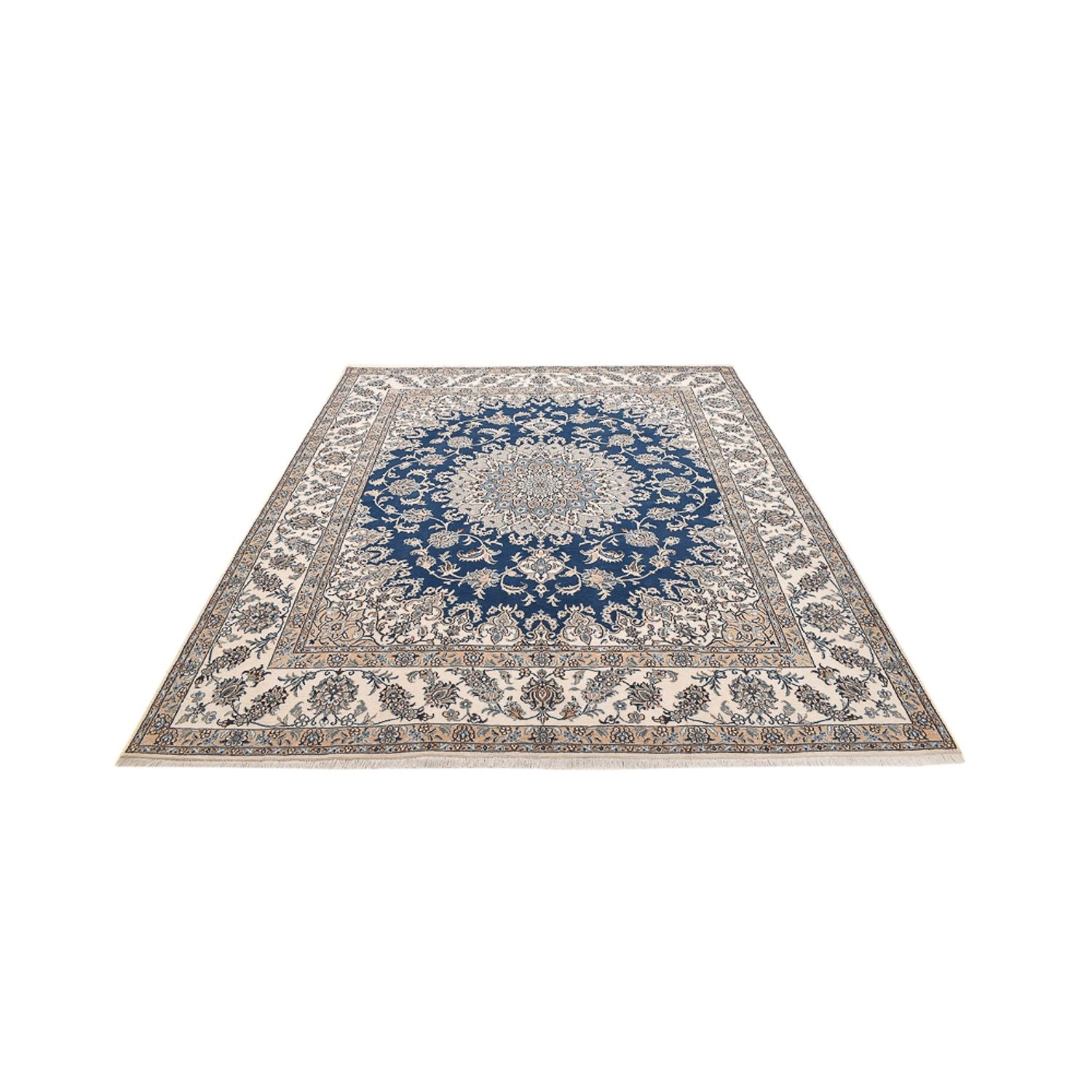 Tapis persan - Nain - 293 x 244 cm - bleu