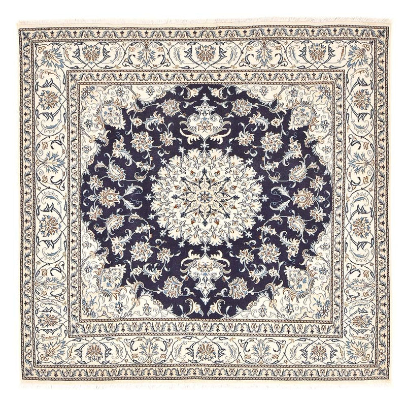 Tapis persan - Nain carré  - 208 x 200 cm - bleu foncé