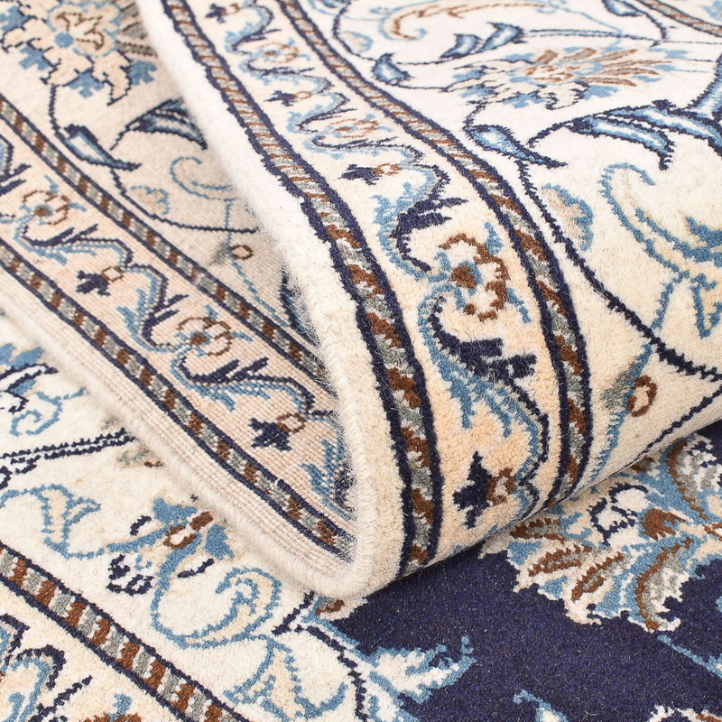 Tapis persan - Nain carré  - 208 x 200 cm - bleu foncé