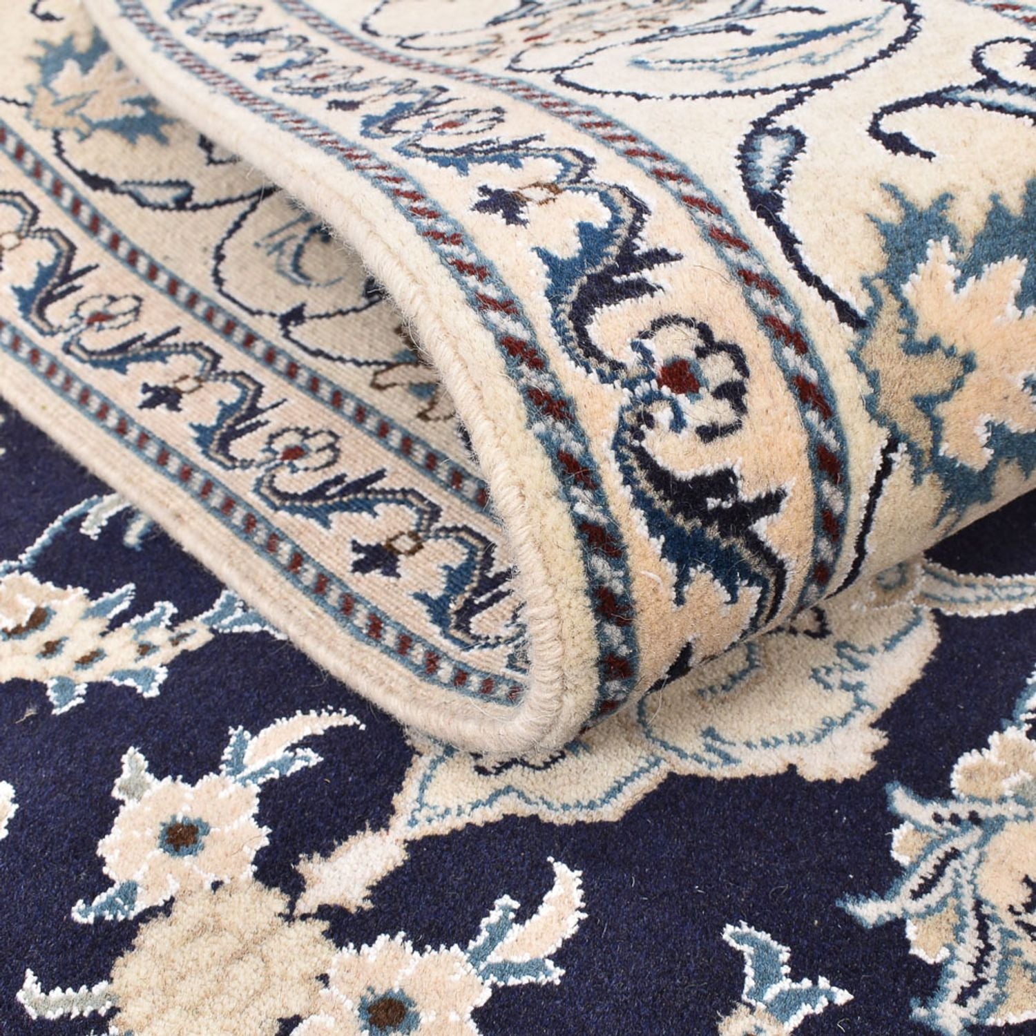 Tapis persan - Nain - 200 x 149 cm - bleu foncé