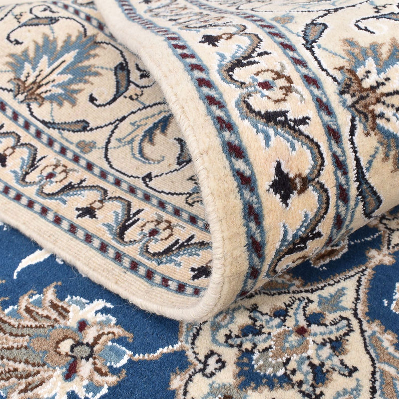 Tapis persan - Nain - 202 x 155 cm - bleu foncé
