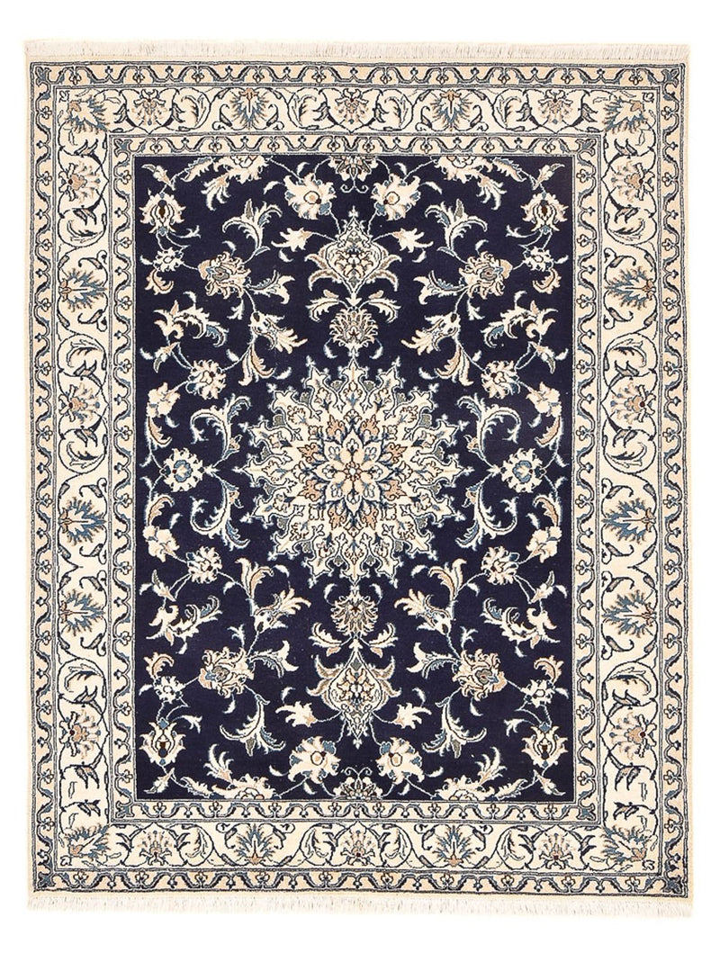 Tapis persan - Nain - 194 x 146 cm - bleu foncé
