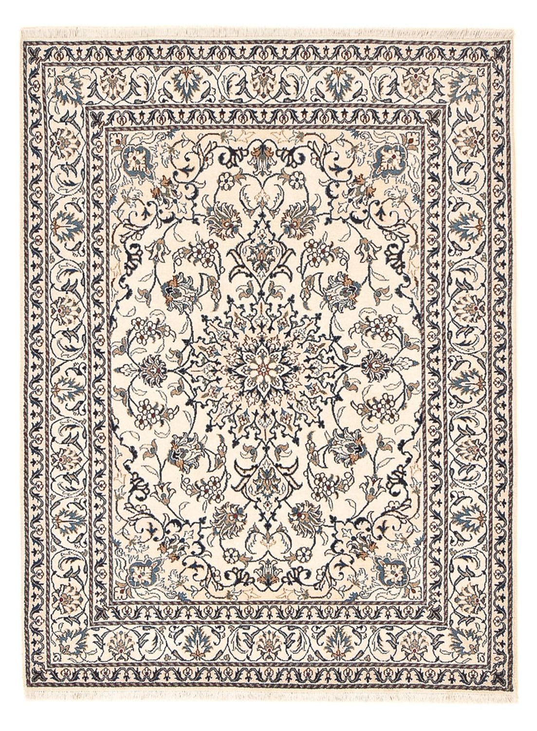 Tapis persan - Nain - 197 x 147 cm - beige clair