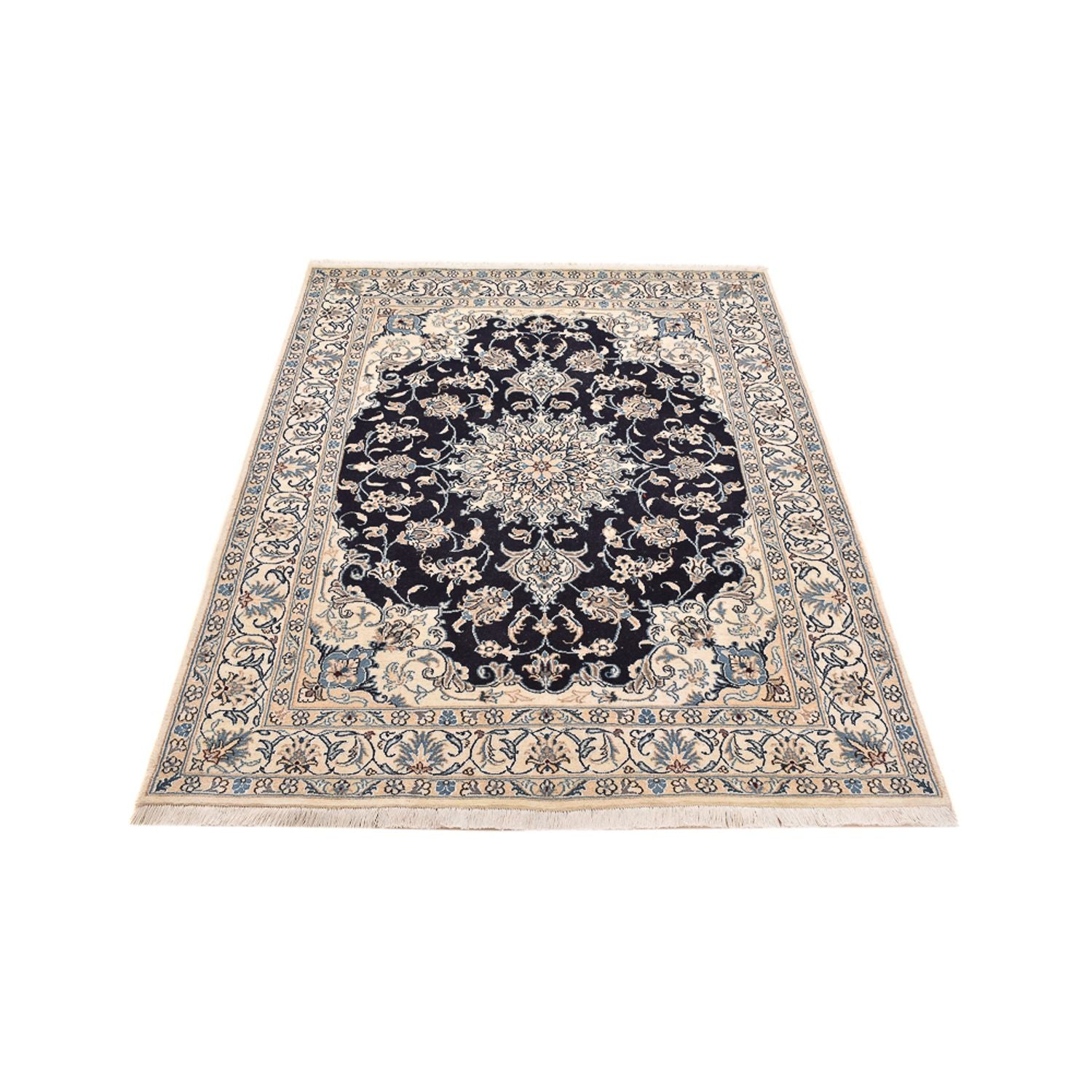 Tapis persan - Nain - 193 x 143 cm - bleu foncé