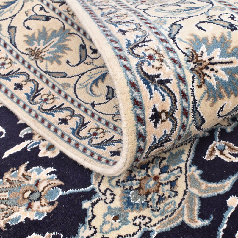 Tapis persan - Nain - 203 x 150 cm - bleu foncé