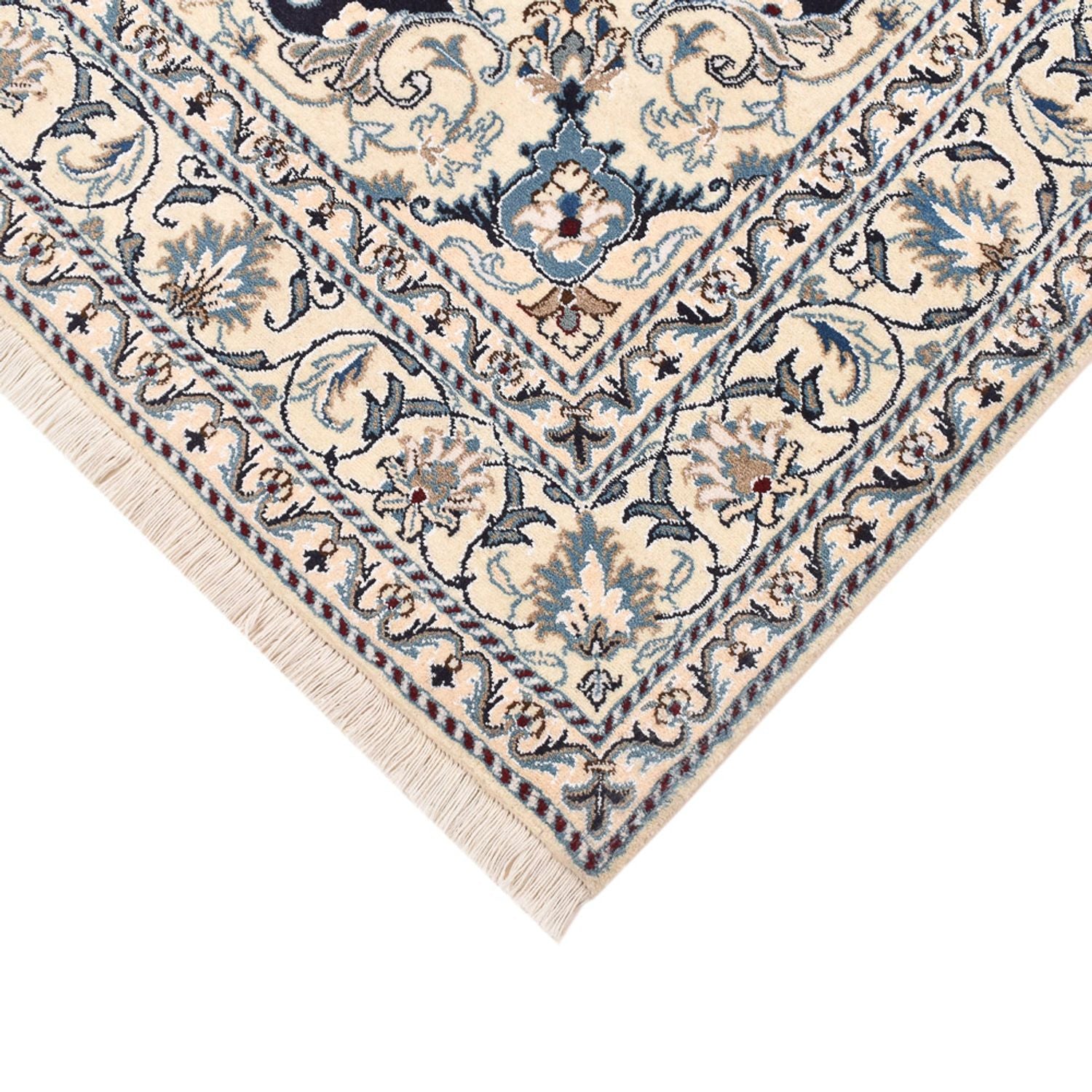 Tapis persan - Nain - 203 x 150 cm - bleu foncé