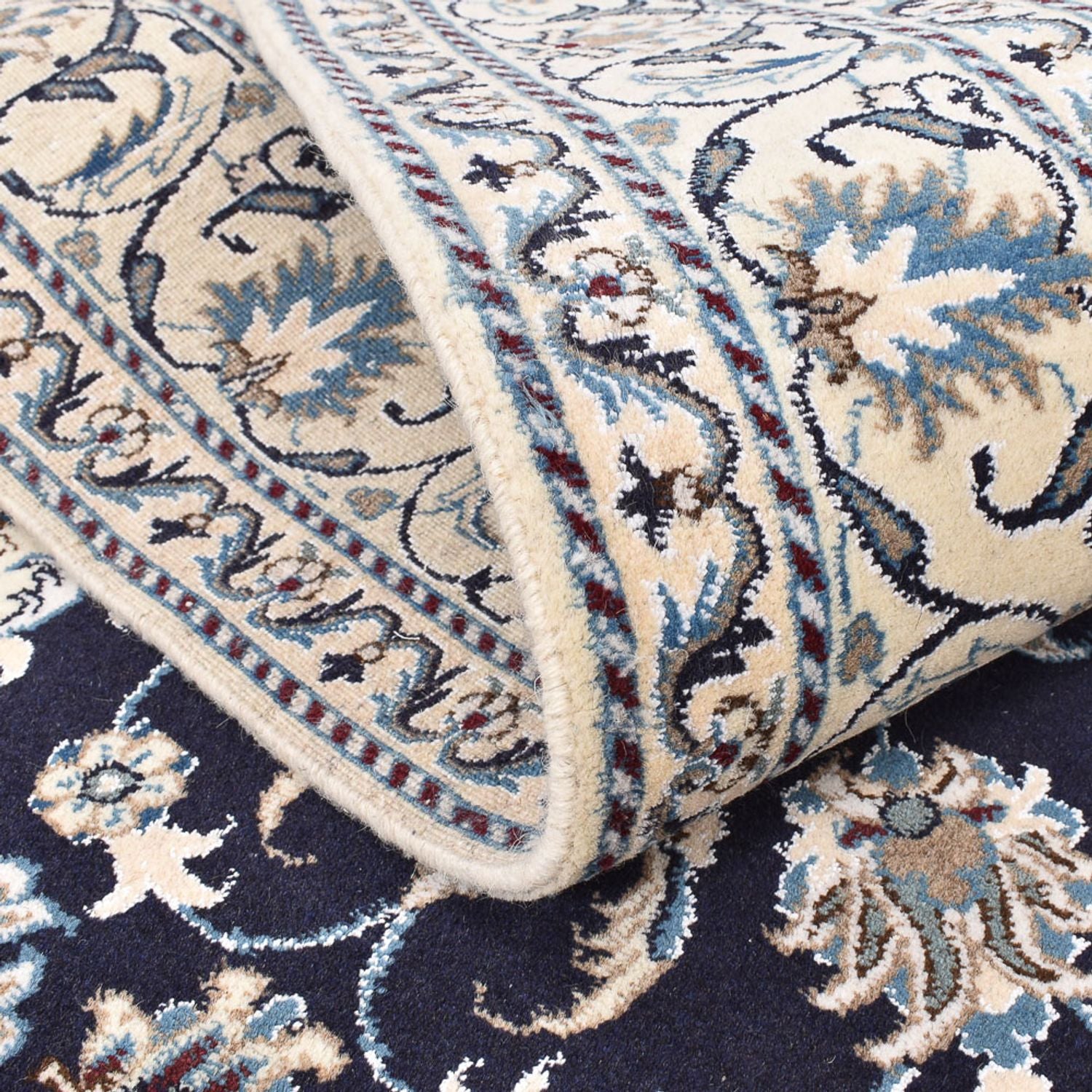 Tapis persan - Nain - 203 x 150 cm - bleu foncé