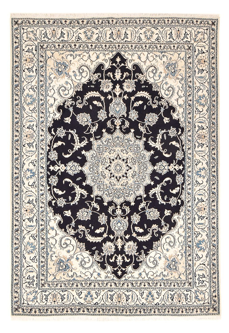 Tapis persan - Nain - 245 x 166 cm - bleu foncé