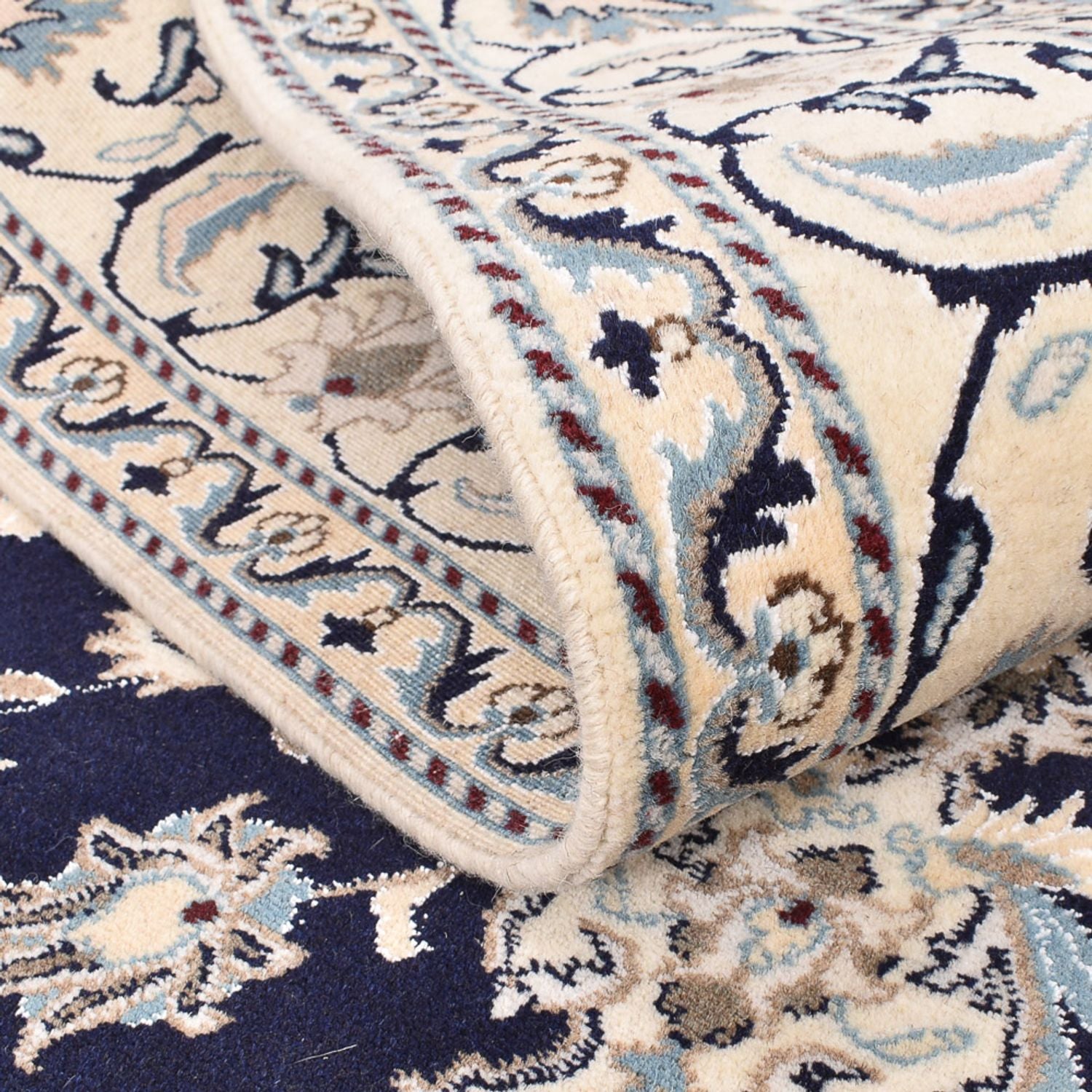 Tapis persan - Nain - 237 x 169 cm - bleu foncé