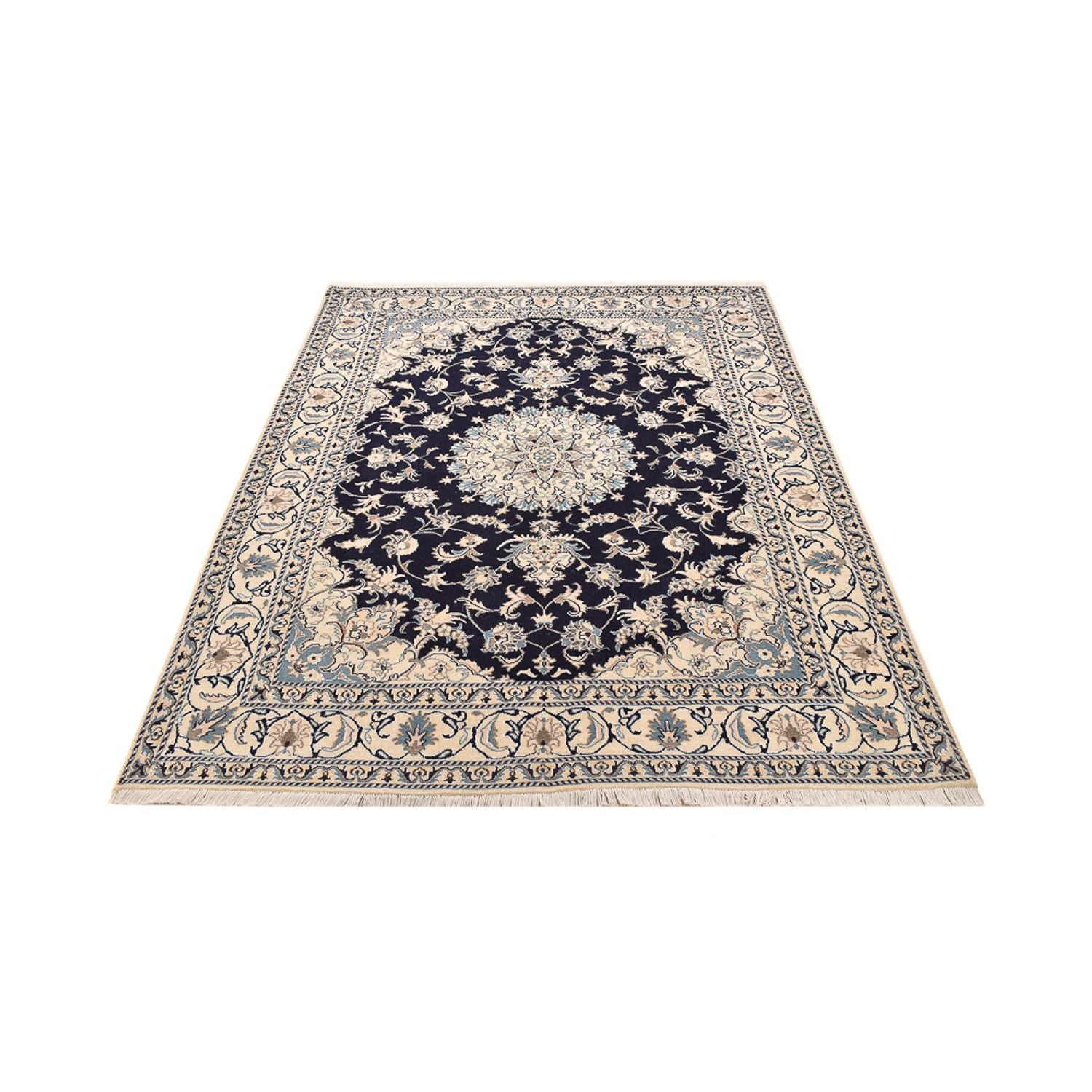 Tapis persan - Nain - 237 x 169 cm - bleu foncé