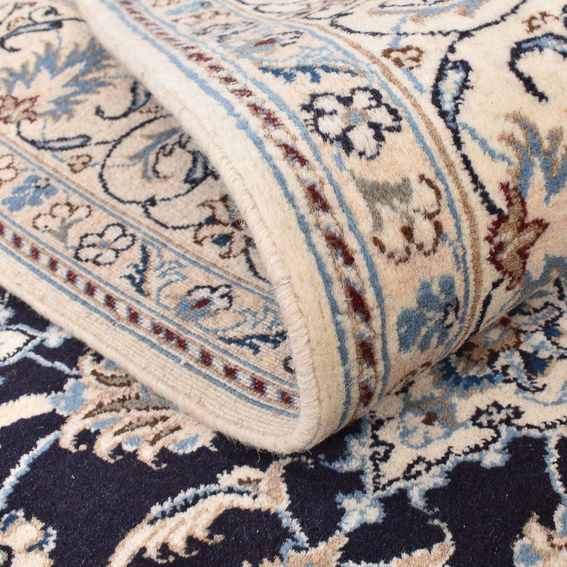 Tapis persan - Nain - 199 x 145 cm - bleu foncé