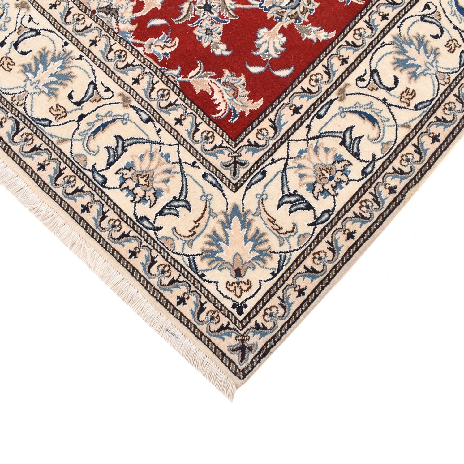 Tapis persan - Nain carré  - 203 x 193 cm - rouge