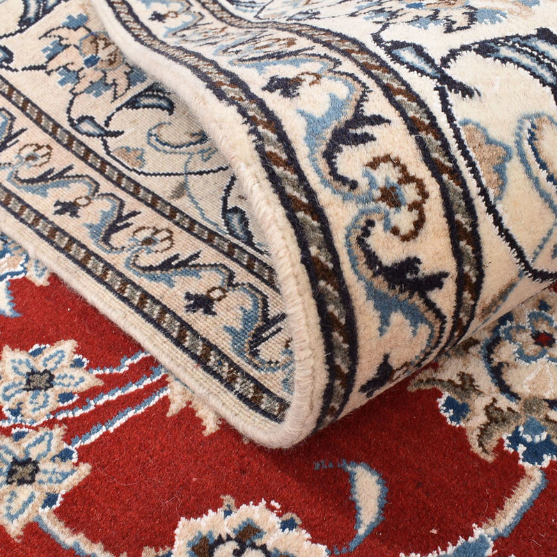 Tapis persan - Nain carré  - 203 x 193 cm - rouge