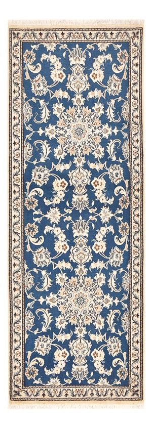 Tapis de couloir Tapis persan - Nain - 209 x 78 cm - bleu