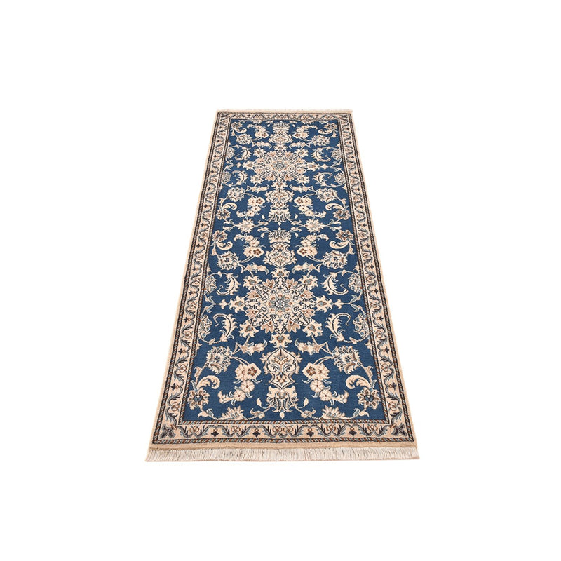 Tapis de couloir Tapis persan - Nain - 209 x 78 cm - bleu