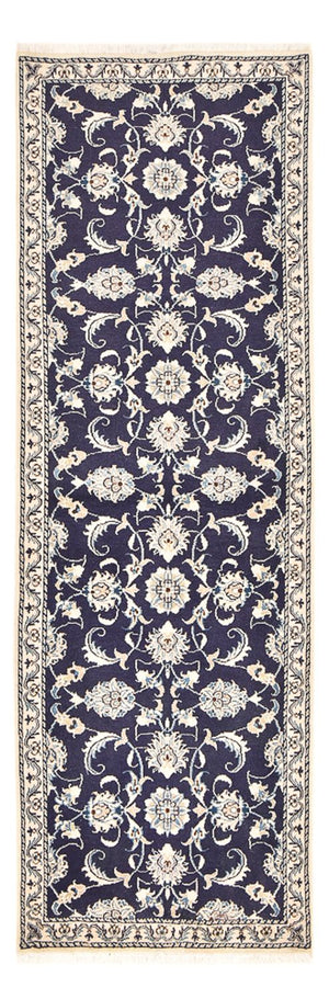 Tapis de couloir Tapis persan - Nain - 241 x 79 cm - bleu foncé